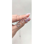 Серьги Tiffany Victoria сердечки белые с камнями