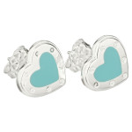 Серьги Tiffany белые с голубым с кантом