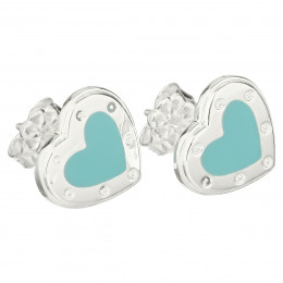 Серьги Tiffany белые с голубым с кантом