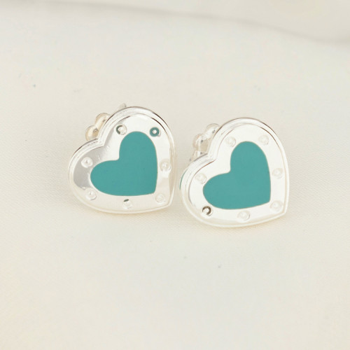 Серьги Tiffany белые с голубым с кантом