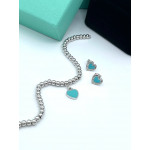 Серьги Tiffany белые с голубым с кантом
