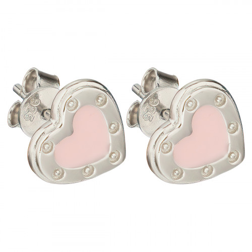 Серьги Tiffany белые с розовым
