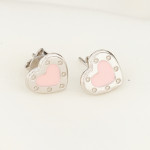 Серьги Tiffany белые с розовым