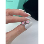 Серьги Tiffany белые с розовым