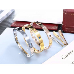 Браслет Cartier love с цветными камнями