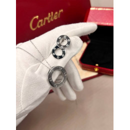 Пусеты Cartier Love белые гвоздики