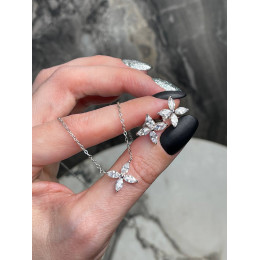 Кулон Tiffany Victoria белый с камнями