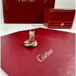 Серьги Cartier Trinity жёлтые классические с паве