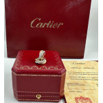 Серьги Cartier Trinity жёлтые классические с паве