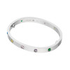 Браслет Cartier LOVE белый классический с цветными камнями