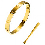 Браслет Cartier Love желтый классический с камнями