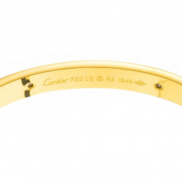Браслет Cartier Love желтый классический с камнями