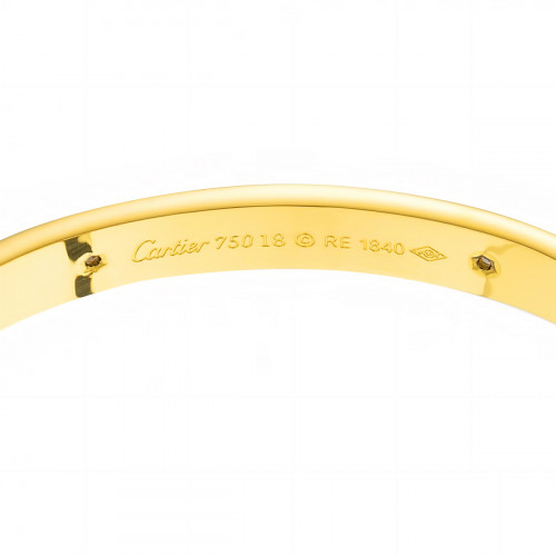 Браслет Cartier Love желтый классический с камнями