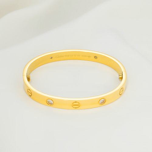 Браслет Cartier Love желтый классический с камнями
