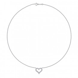 Кулон Tiffany  Hearts белый с камнями