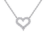 Кулон Tiffany Hearts белый с камнями