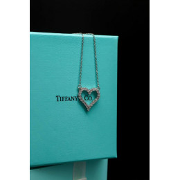 Кулон Tiffany  Hearts белый с камнями