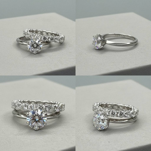 Два кольца Tiffany Embrace каратник и дорожка