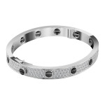 Браслет Cartier Love VGOLD белый классический с керамикой
