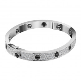Браслет Cartier Love VGOLD белый классический с керамикой