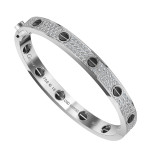 Браслет Cartier Love VGOLD белый классический с керамикой