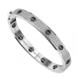 Браслет Cartier Love VGOLD белый классический с керамикой