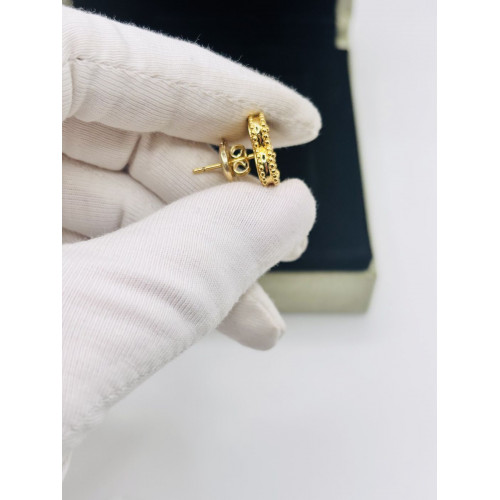 Серьги Van Cleef гвоздики черные в желтом