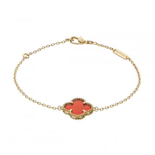 Браслет Van Cleef 1 мотив красный в желтом