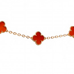 Колье Van Cleef 90 см красное в желтом