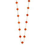 Колье Van Cleef 90 см красное в желтом