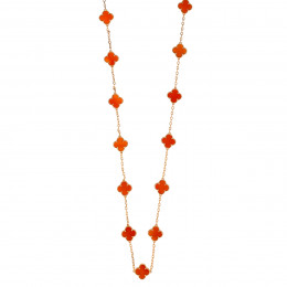 Колье Van Cleef 90 см красное в желтом