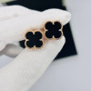Серьги Van Cleef гвоздики черные в розовом