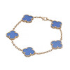 Браслет Van Cleef 5 мотивов синий в розовом