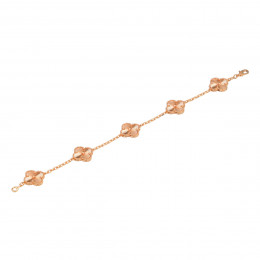 Браслет Van Cleef 5 мотивов гильоше в розовом