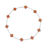 Колье Van Cleef 45 см красное в белом