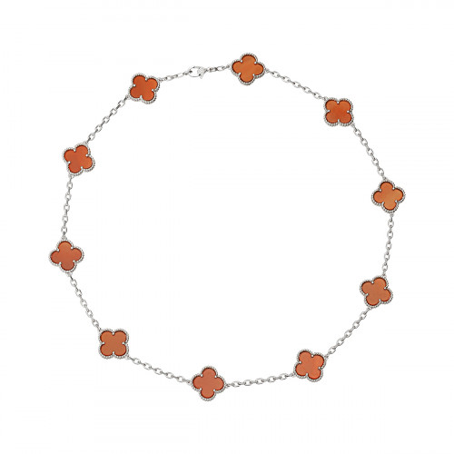 Колье Van Cleef 45 см красное в белом