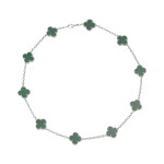 Колье Van Cleef 45 см зеленое в белом