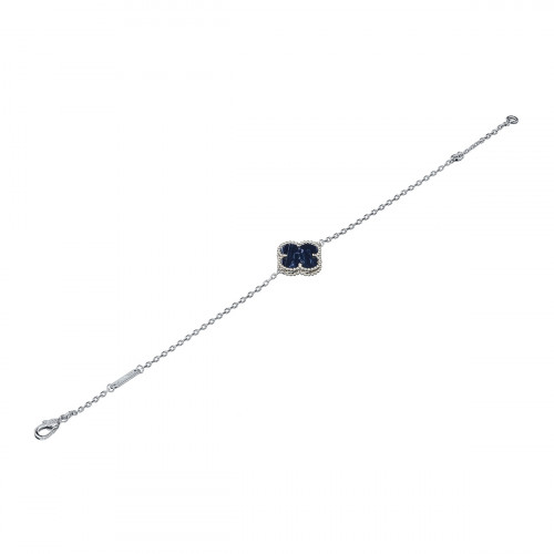 Браслет Van Cleef 1 мотив синий в белом