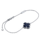 Браслет Van Cleef 1 мотив синий в белом