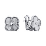 Серьги Van Cleef 1 мотив гильоше в белом