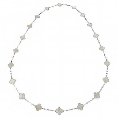 Колье Van Cleef 90 см перламутр в белом