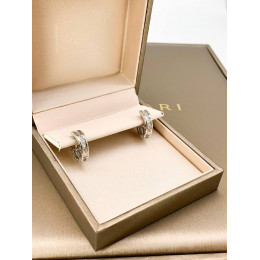 Серьги BVLGARI с дорожкой из фианитов