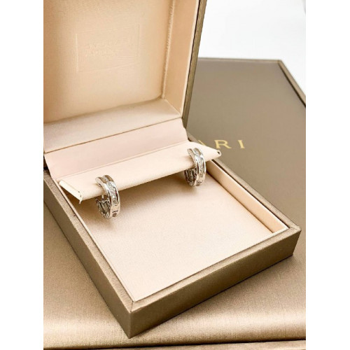 Серьги BVLGARI с дорожкой из фианитов