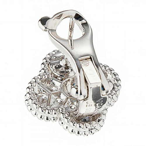 Серьги Van Cleef 1 мотив красные в розовом золоте 1,5 см VGOLD