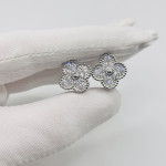 Серьги Van Cleef 1 мотив красные в розовом золоте 1,5 см VGOLD