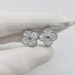 Серьги Van Cleef 1 мотив красные в розовом золоте 1,5 см VGOLD