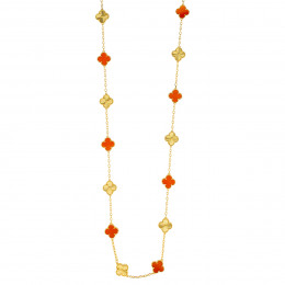 Колье Van Cleef 90 см красное с желтым (микс)