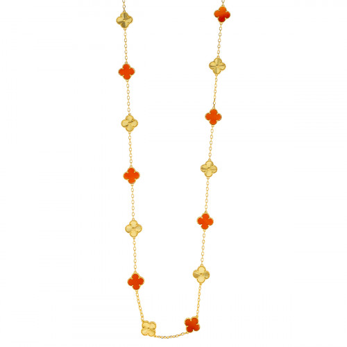 Колье Van Cleef 90 см красное с желтым (микс)
