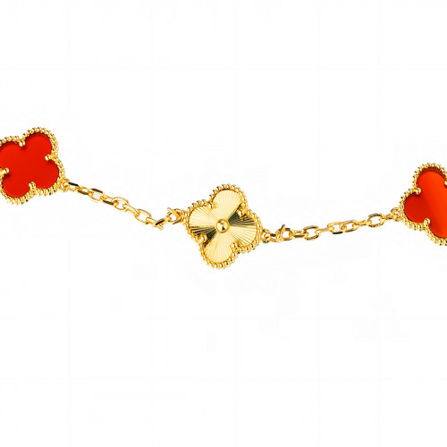 Колье Van Cleef 90 см красное с желтым (микс)