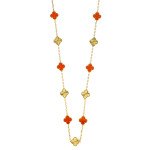 Колье Van Cleef 90 см красное с желтым (микс)